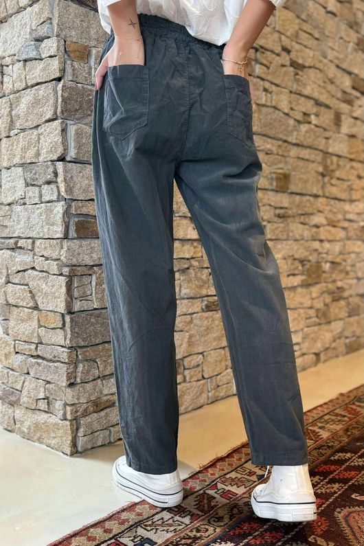 Made in Italy Baby Cord Classic Slim Jogger Charcoal
